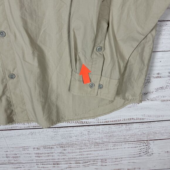 Columbia PFG Vented Shirt Mens Button Down Fishing XL Relaxed Beige Nylon - Picture 2 of 11